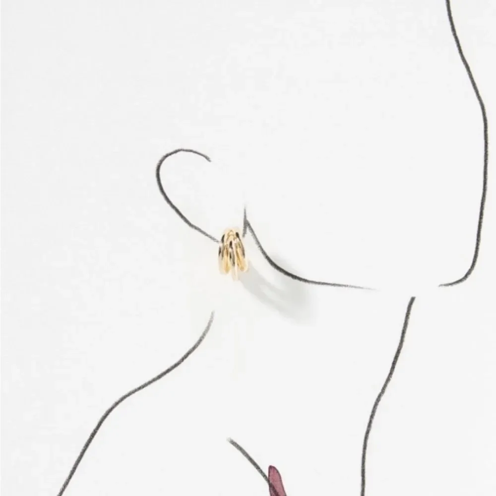 Anthropologie Lauryn Gold Hoop Earrings - Picture 9 of 12